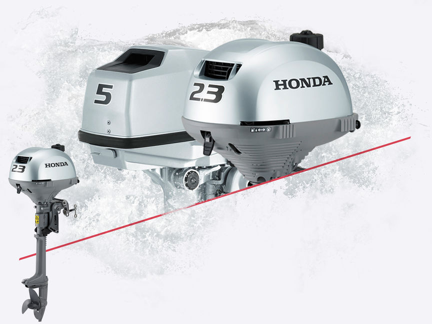 3x Honda buitenboordmotoren.