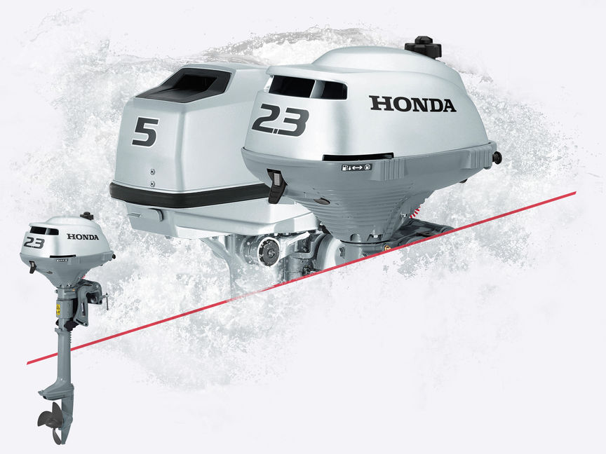 3x Honda buitenboordmotoren.