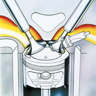 Illustratie van BF5 motor, close-up.