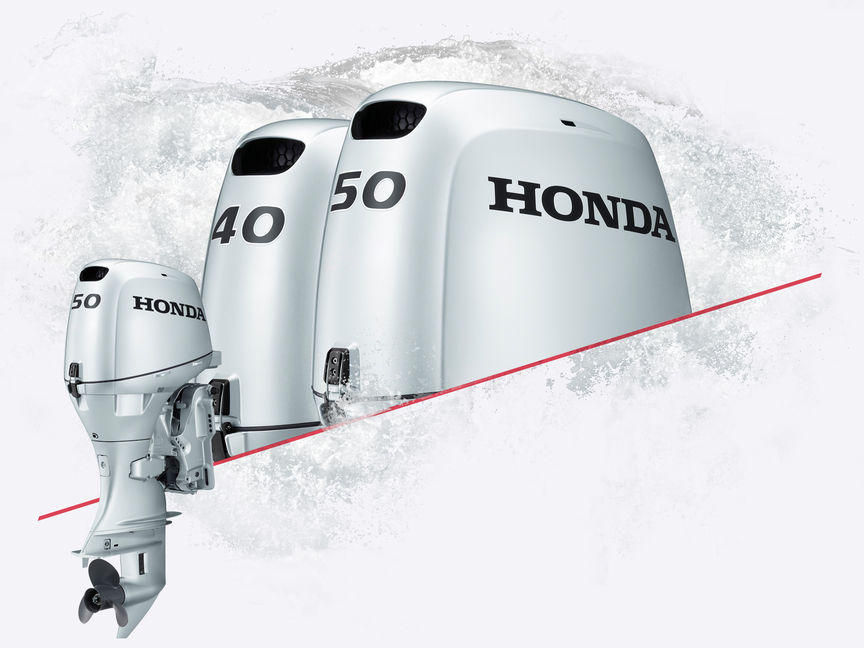3x Honda buitenboordmotoren.