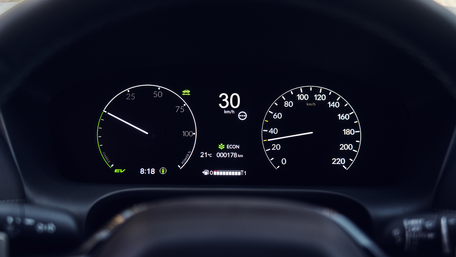 ZR-V digital display on dashboard