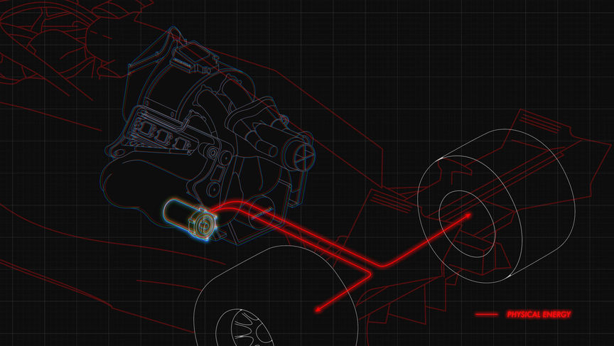 3D CAD van een MGU-K generator