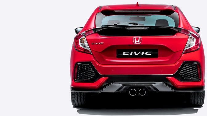 Achteraanzicht Honda Civic.