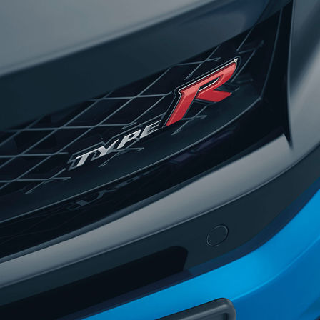 Close-up Honda Civic Type R lage aerospoiler.
