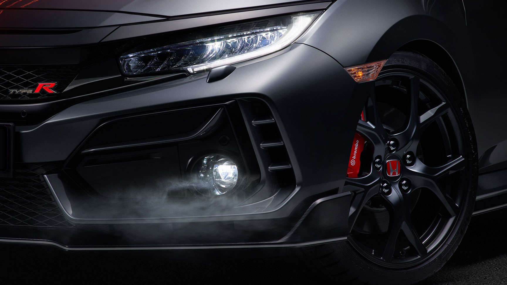 Close-up van Type R koplampen