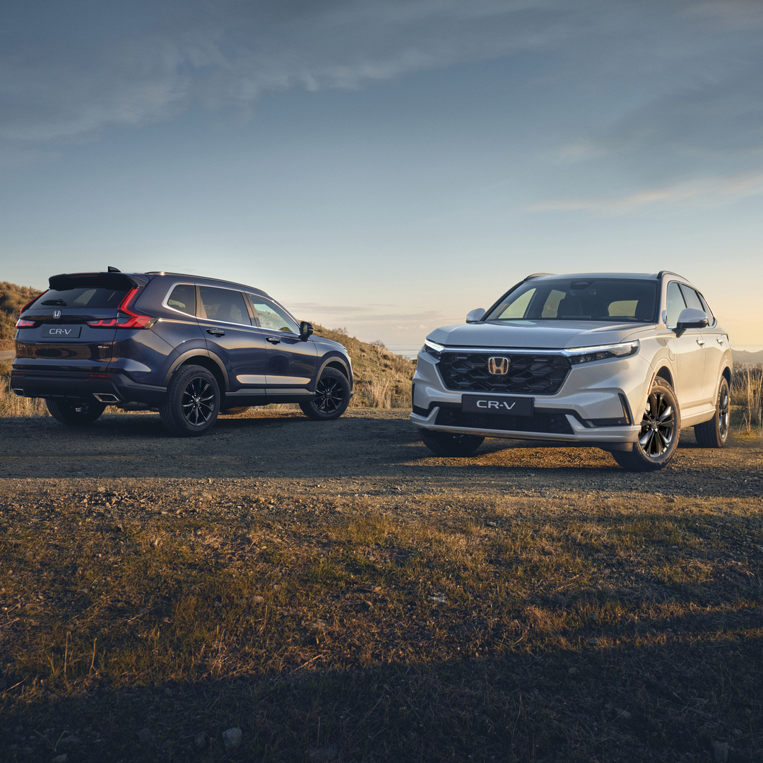 Koppel loopt weg van geparkeerde CR-V's