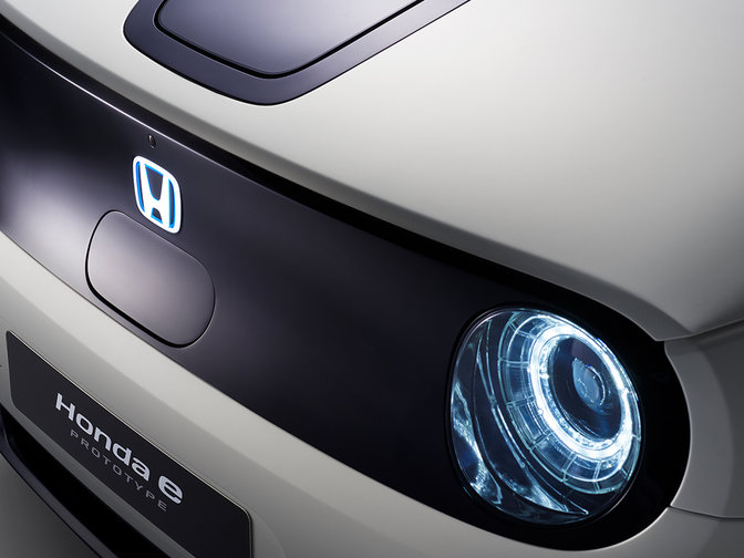 Close-up van Honda e prototype.