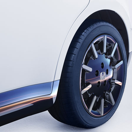 Close-up van Honda e-wiel.