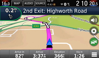 Honda Connect - screenshot volume wijzigen navigatiestem
