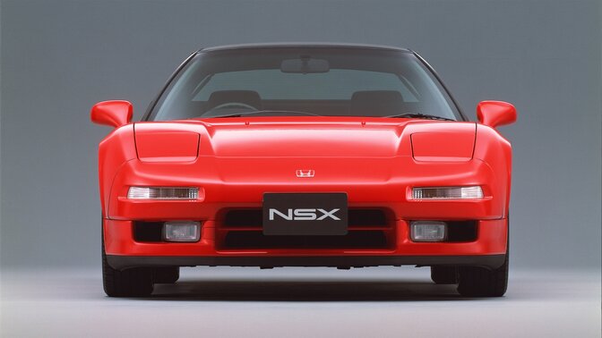 Vooraanzicht van Honda NSX, studiofoto.