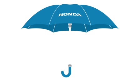 blauwe Honda-paraplu