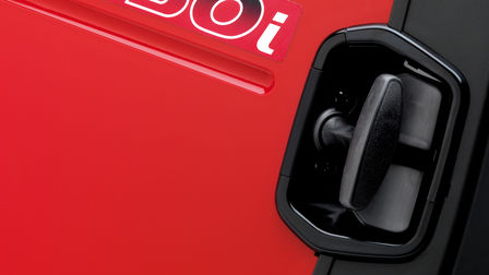 Close-up van trekkoordhendel.