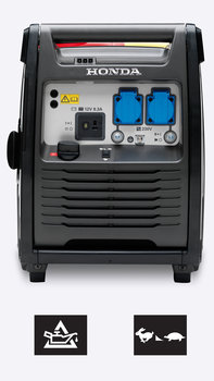 Vooraanzicht van draagbare generator.