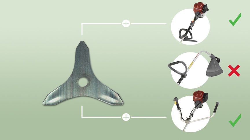 3-tandsmeshulpstuk voor bosmaaiers.
