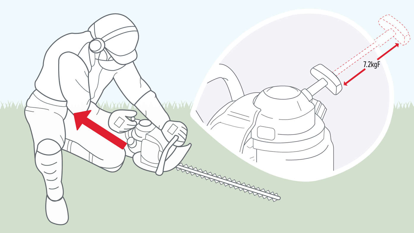 Honda heggenscharen, diagram met focus op de startkoord.