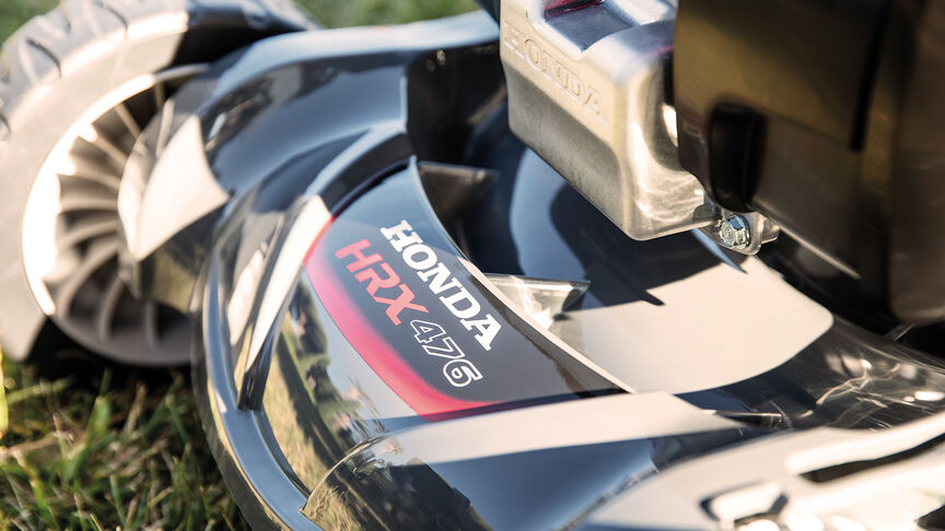  Close-up van de voorkant van de Honda HRX 476