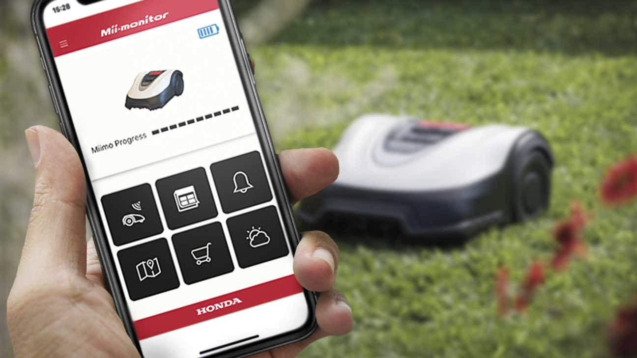 Weergave van een smartphoneapp voor de instelling van een Honda Miimo.