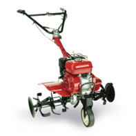 Driekwart vooraanzicht van compacte tuinfrees.
