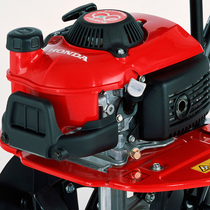 Close-up van motor van minituinfrees.
