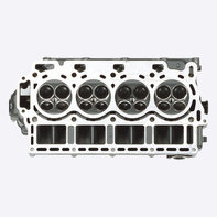 Close-up van viercilindermotor.