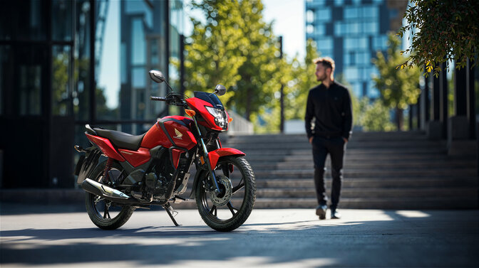 Honda CB125F, statisch op locatie