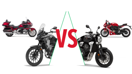 Een selectie Honda-motorfietsen.