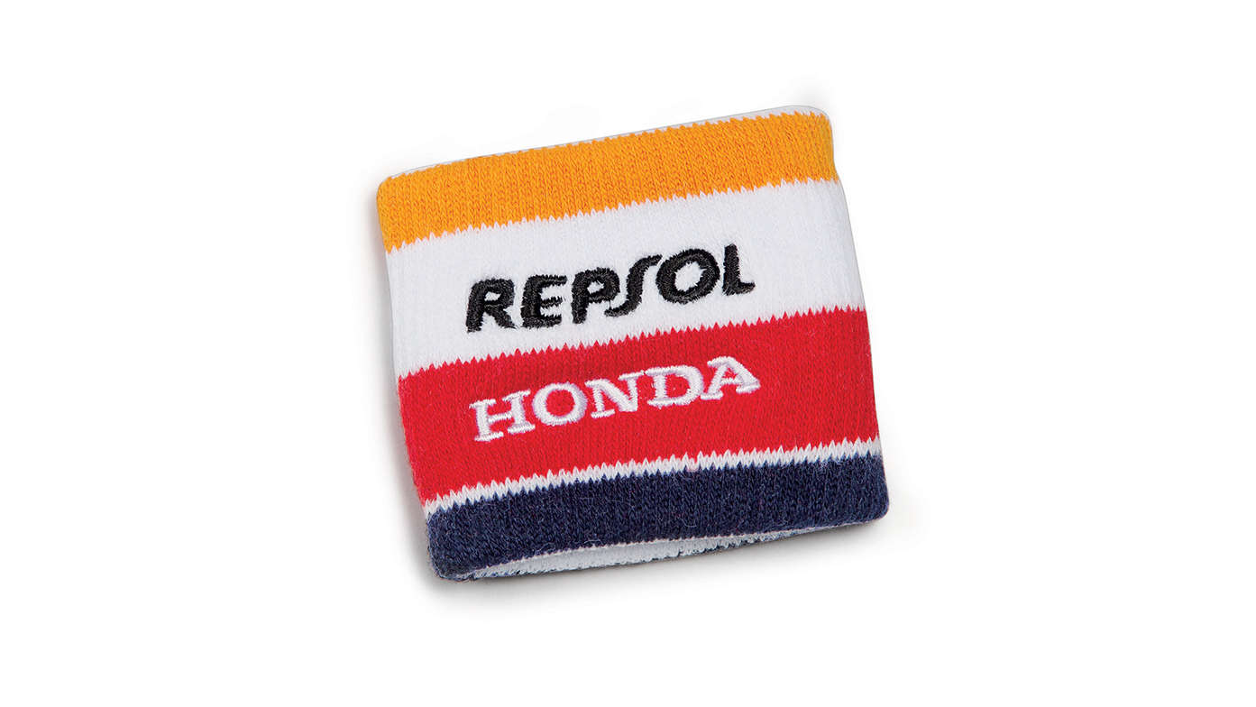 Honda Repsol polsband met Honda MotoGP-teamkleuren en Repsol-logo.
