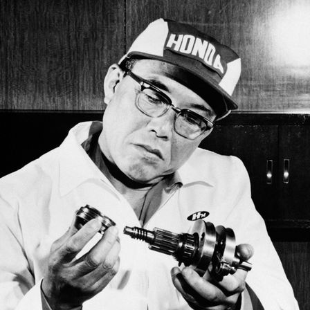 Close-up van Soichiro Honda.