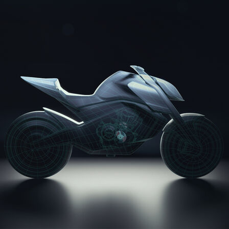 Zijaanzicht van conceptschetsen Honda Hornet.