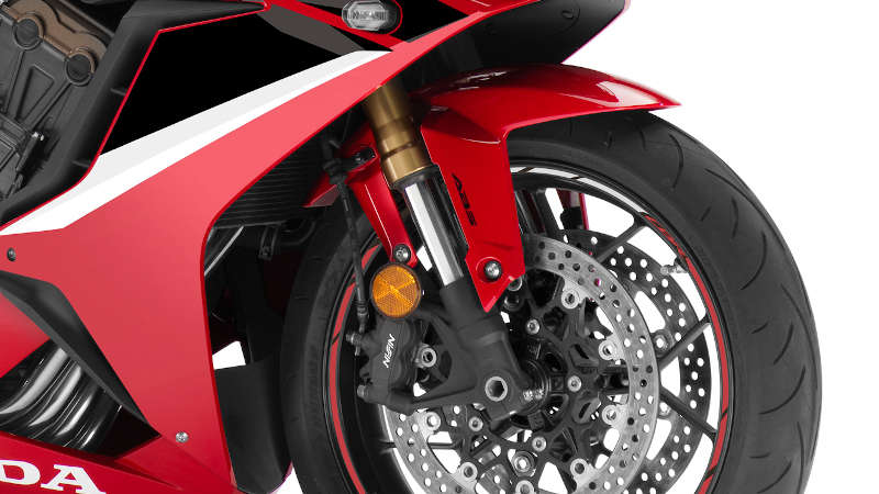 CBR650R, studio foto, focus op Showa separate voorvork