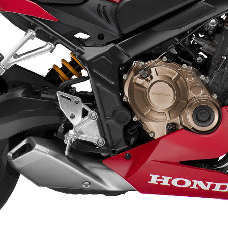 CBR650R, studio foto, focus op uitlaatpijp