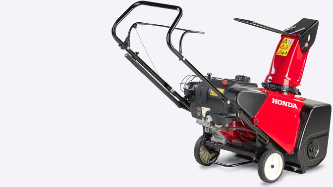 Driekwart achteraanzicht, met zicht op rechterkant van de enkeltraps sneeuwblazer.