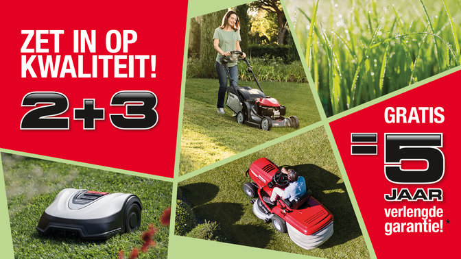 3 jaar verlengde garantie bij aankoop van een Honda tuinmachine tot en met 30/09/2020.