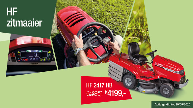 3 jaar verlengde garantie bij aankoop van een Honda tuinmachine tot en met 30/09/2020.