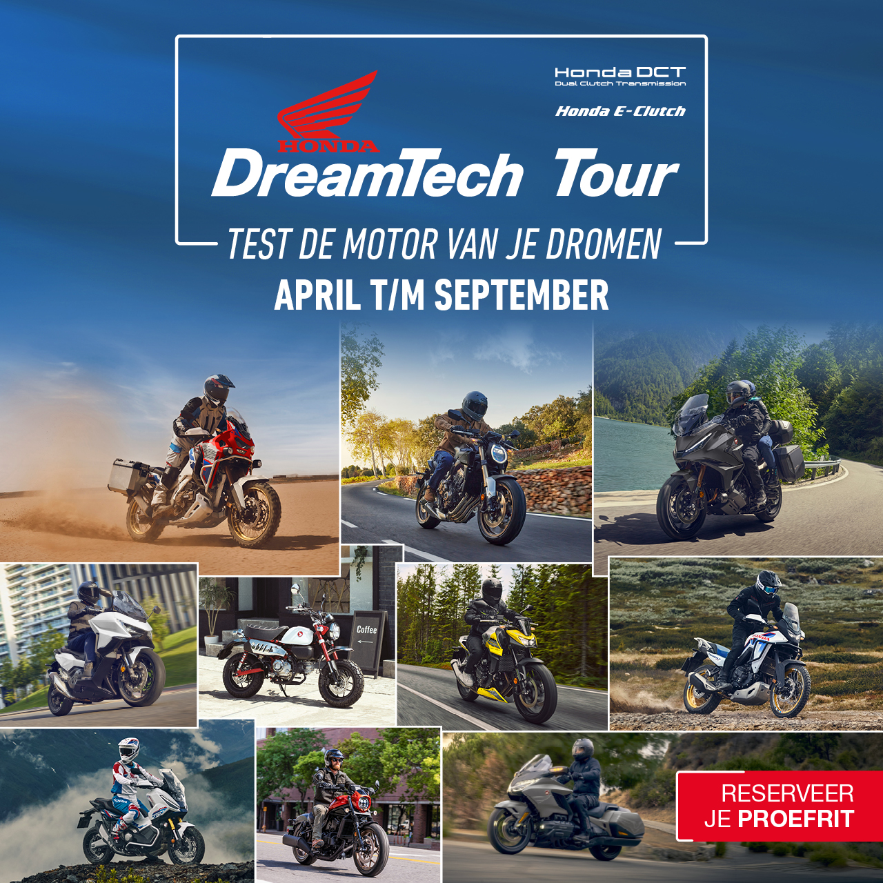 Assortiment motoren voor Honda Dreamtech Tour