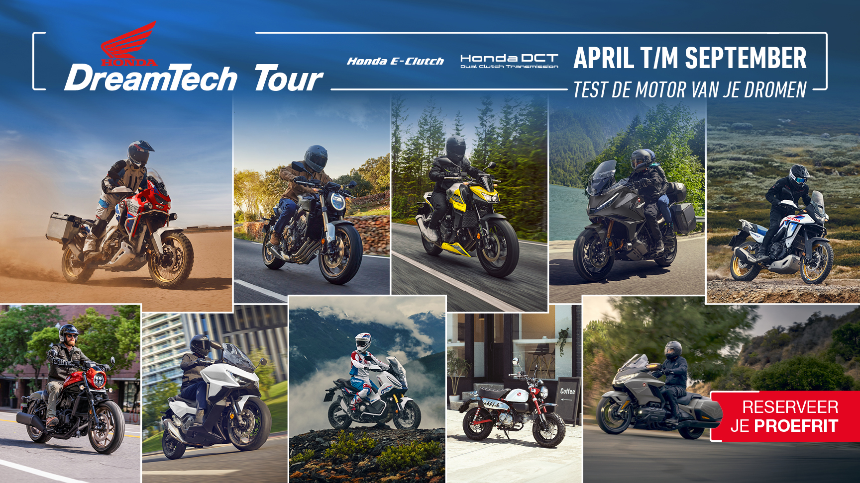 Assortiment motoren voor Honda Dreamtech Tour